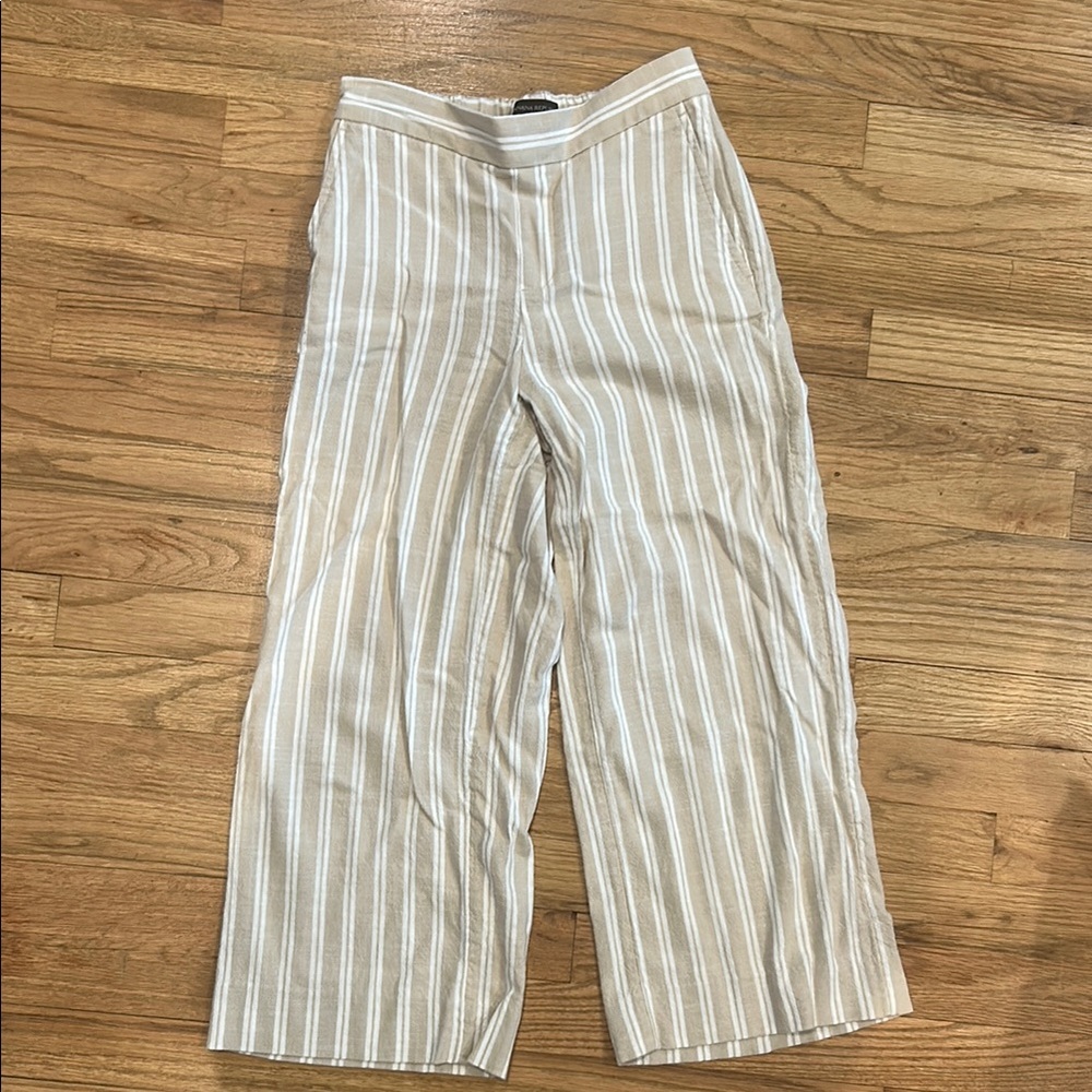 Banana Republic Beige Striped Cropped Pants